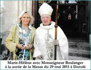 Marie-Hélène avec Monseigneur Boulanger
